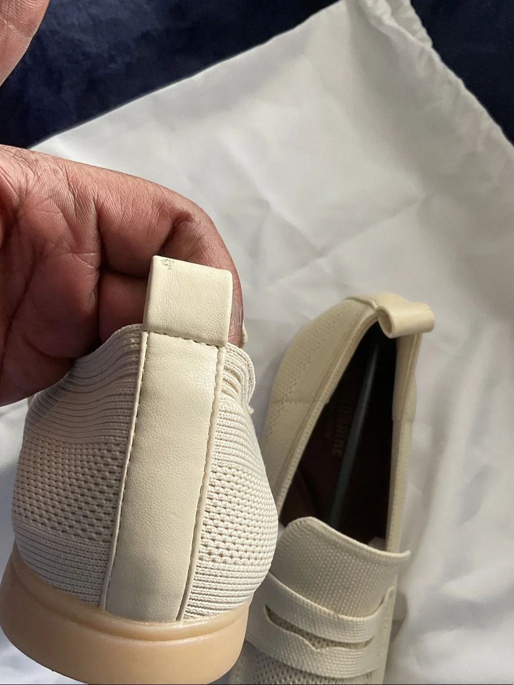 Women’s Cushionaire Memory Foam Knit Slip-On Loafers in Cream